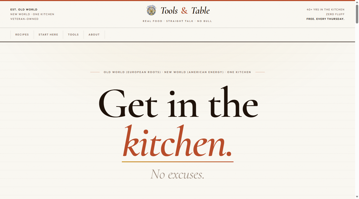 Tools & Table website